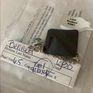 Luna necklace with blue pearl